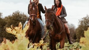 Cavaliere au galop lors d un concours equestre
